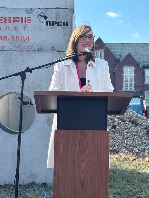 Congresswoman McBride speaks at the Ceremony.
