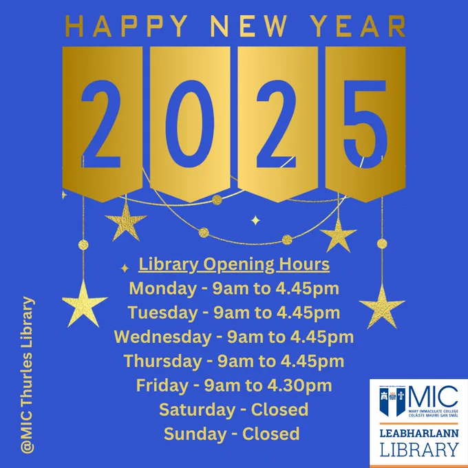 A post listing our January hours, Monday-Thursday 9am-4.45pm. Friday 9am-4.30pm. Also mentions we are closed today January 8th.