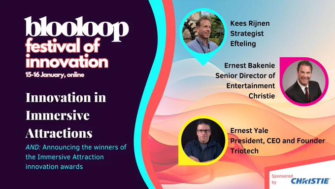 Poster for the Innovation in Immersive Attractions session at the blooloop Festival of Innovation. 