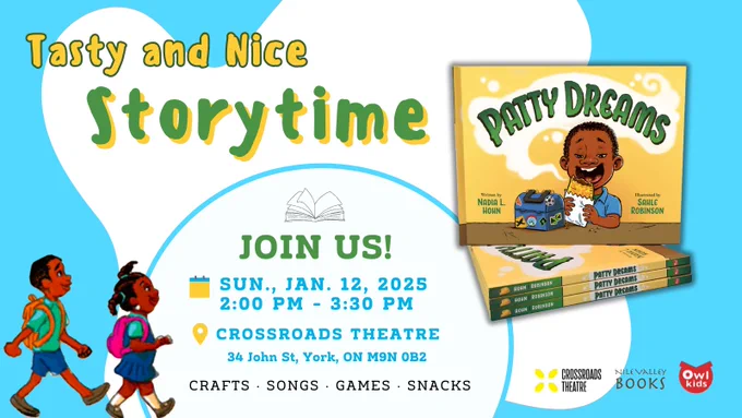 Head over to Crossroads Theatre (34 John St, York, ON M9N 0B2) with your young readers this coming Sunday, January 12 at 2pm for a fun-filled afternoon for the kids
 
Copies will be available for signing, courtesy of Nile Valley Books