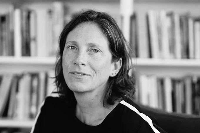 Black and white portrait photograph of Kimberly Johnson