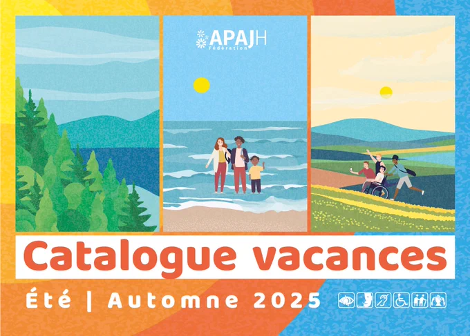 Image de couverture du catalogue vacances, avec 3 images différentes qui représente les vacances.