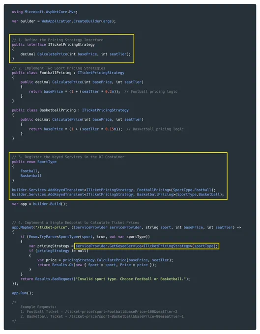 Keyed Services using enums example