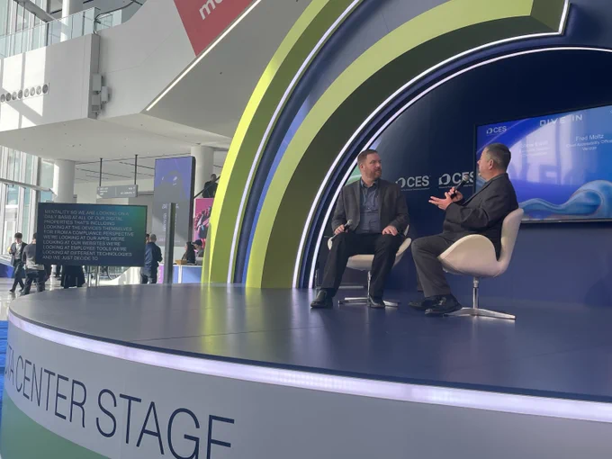 Steve Ewell, CTA Foundation, and Fred Moltz, chief accessibility officer for Verizon at CES