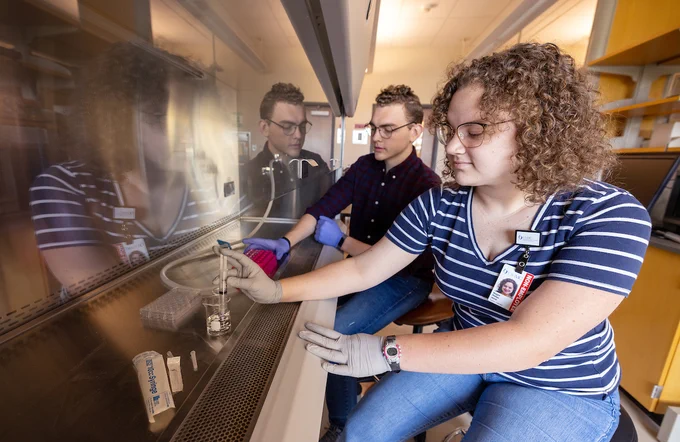 UMEEDD interns Austen Breland and Maggie Phillips, MSU seniors, have spent their summer researching ways to build a model that identifies when a chest tube can be successfully removed.
