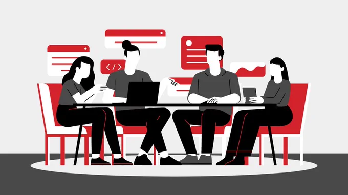 People sitting around a desk