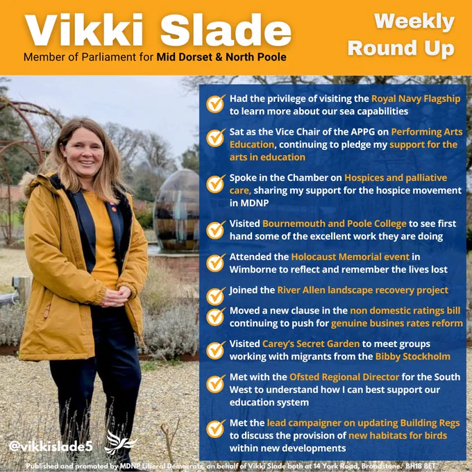 Weekly round up of my activities across Westminster and Mid Dorset & North Poole
