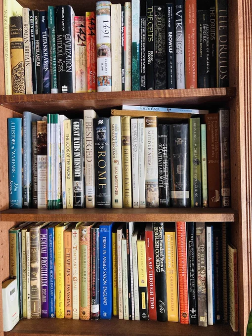 One section of my history bookshelves
