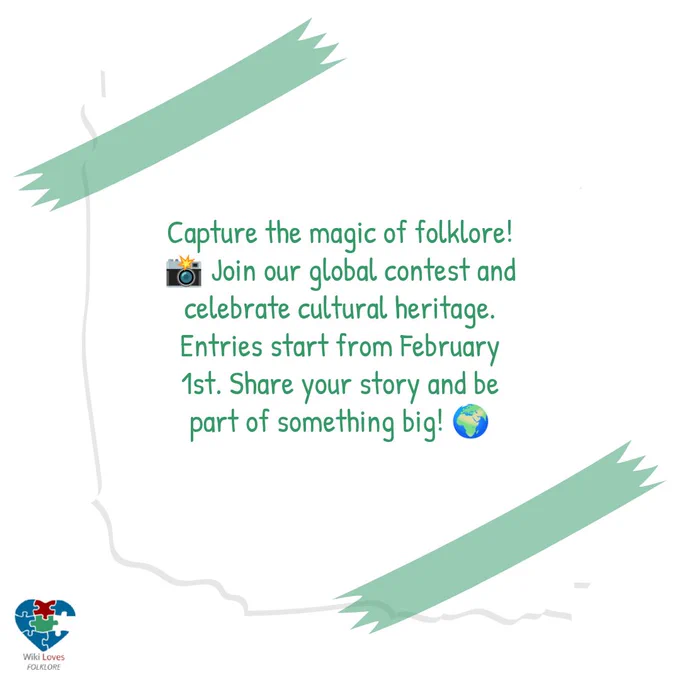 Poster inviting to participate in Wiki Loves Folklore.