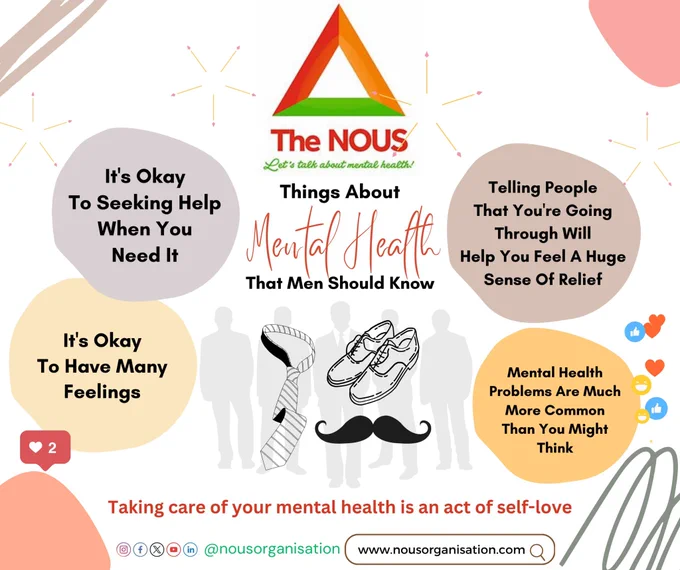The poster talks about how important it is for men to talk about their mental health