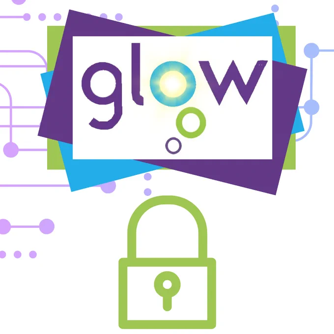 Image shows the Glow logo above a padlock.
