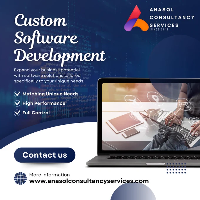 🚀 Custom Software Development with Anasol Consultancy Services!
Take your business to the next level with tailor-made software solutions designed for your unique requirements.

✅ Matching Unique Needs
✅ High Performance
✅ Full Control

💻 Start your journey towards efficiency and innovation today!
📩 Contact us now!
🌐 Visit us at: www.anasolconsultancyservices.com

#InnovationAtWork #CustomSoftwareSolutions #AnasolConsultancyServices #CustomSoftwareDevelopment #SoftwareSolutions #BusinessGrowth #TailoredSoftware #HighPerformance #DigitalTransformation #BusinessInnovation #SoftwareConsulting #TechSolutions #CustomSolutions #InnovationDriven #SoftwareEngineering #TechForBusiness #ITConsulting #CustomSoftware #TechInnovation #AnasolConsultancy #SoftwareExperts #DigitalSolutions #SoftwareTailoring #EfficiencyMatters #TechnologyForBusiness #DigitalTransformationServices #SoftwareDevelopmentCompany #TechBusiness #ITSupport #SoftwareOptimization #BusinessEfficiency #SoftwarePerformance #Tec