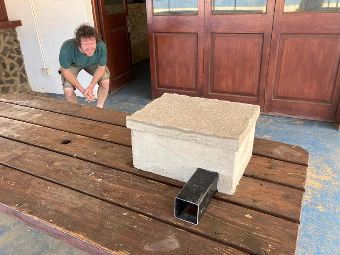 Storm petrel nesting chambers made with tunnel and removable roof