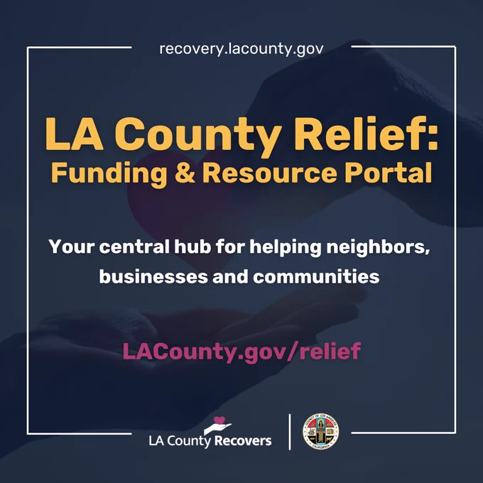 LA County Relief:
Funding & Resource Portal
Your central hub for helping neighbors, businesses and communities
lacounty.gov/relief
