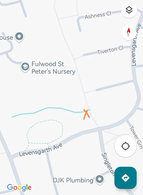 Map of location of rubbish in Levensgarth Park 