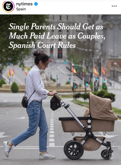Single parents should get as much paid leave as couples, Spanish court rules. The New York Times.