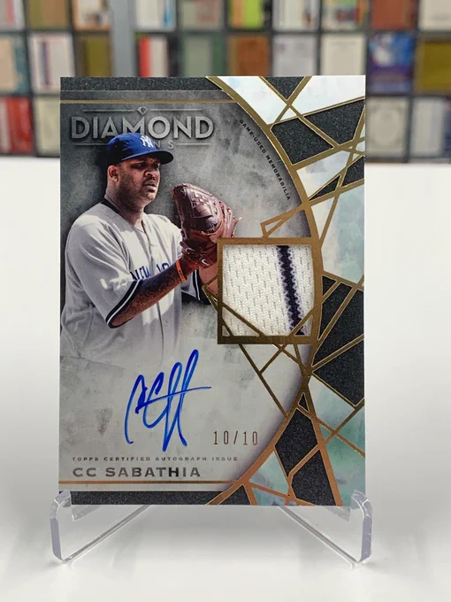 Topps Diamond Icons Autographed Relic Card w/ Game-Used Memorabilia
CC Sabathia, New York Yankees
10/10