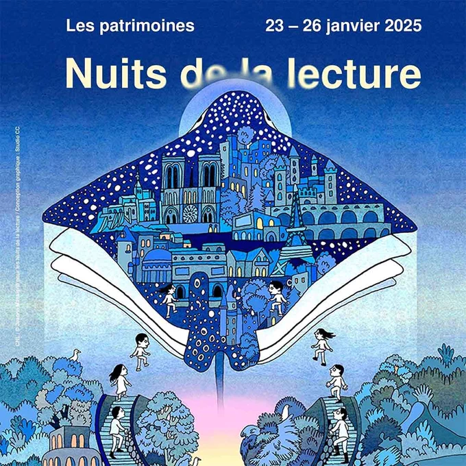 Affiche des Nuits de la lecture, Les patrimoines
23 - 36 janvier 2025