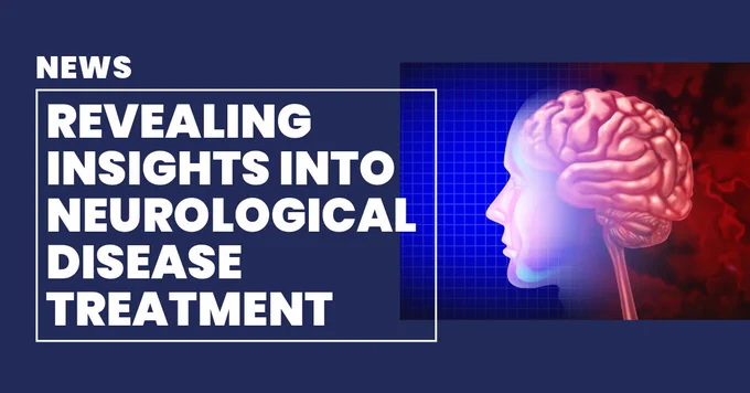 An illustration of a head and brain with text overlaid that reads, 'NEWS: Revealing insights into neurological disease treatment' 