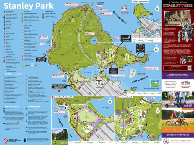Mapa de los senderos de Stanley Park.