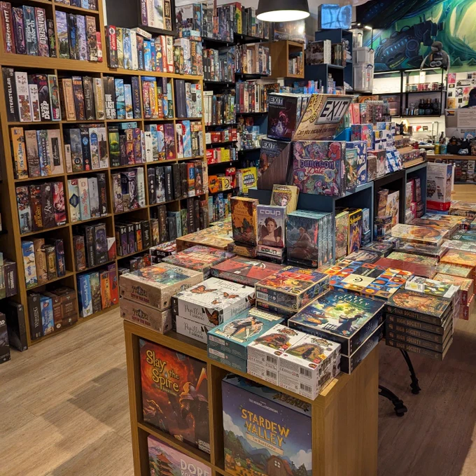 The Edinburgh board game shop Ancient Robot Games all organised.