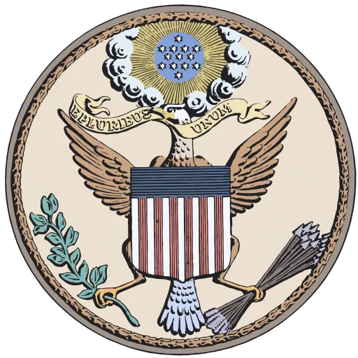 The colored picture is the Great Seal of the United States. It was established in 1782.