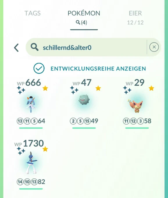4 Shinies, Galagladi, Eneco, Smogon, Kirlia mit Hut