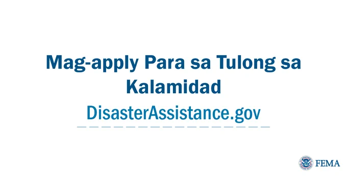 Apply for assistance graphic in Tagalog