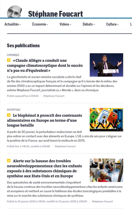Liste des publications de Stéphane Foucard
