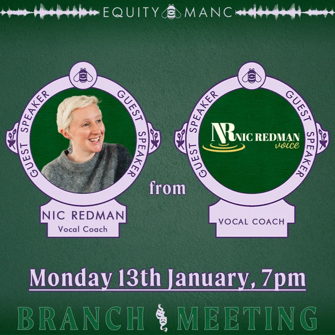 A poster showing a guest speaker for our branch meeting on Monday 13th January