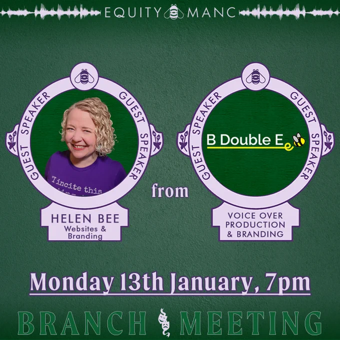 A poster showing a guest speaker for our branch meeting on Monday 13th January