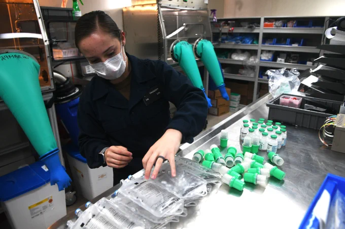 Pharmacist reviewing medications