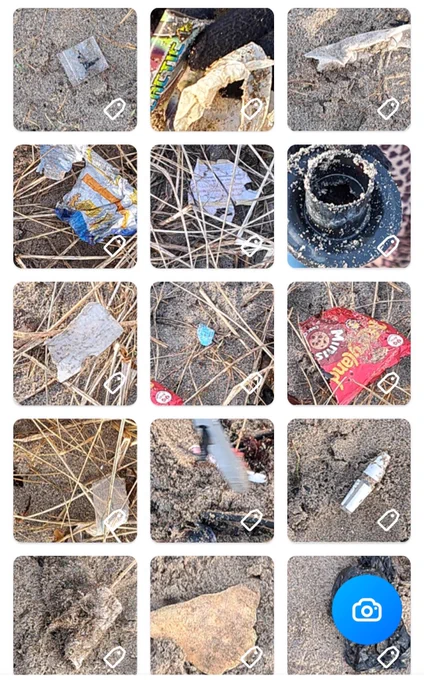 a montage of plastic items lifted from the beach