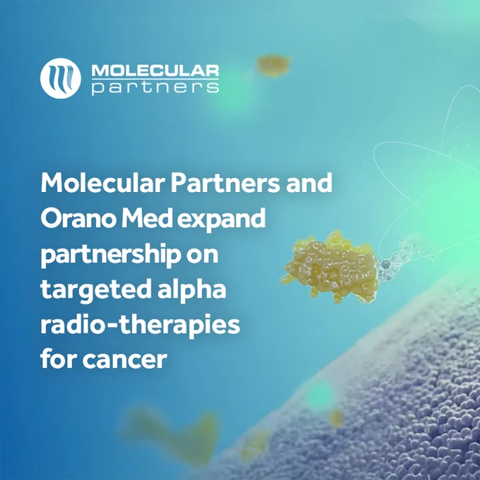Molecular Partners and Orano Med expand partnership on targeted alpha radio-therapies for cancer