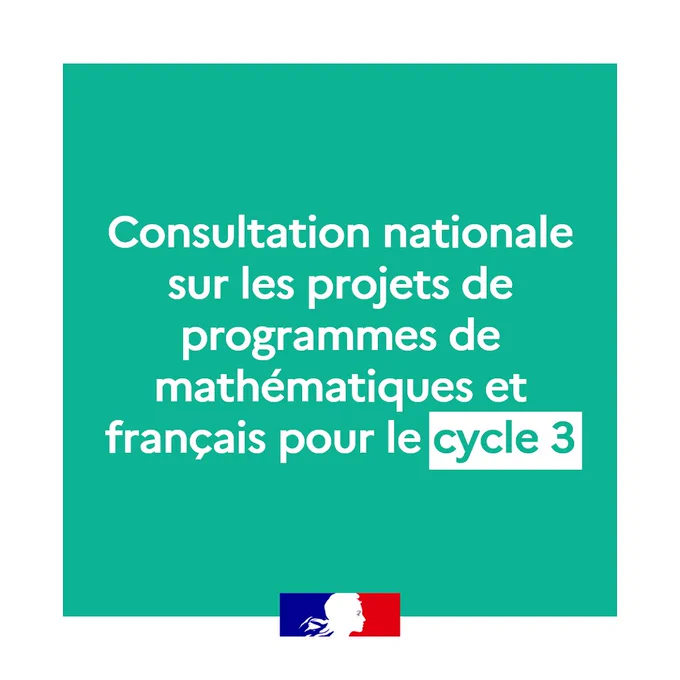 Vignette de présentation de la consultation sur les projets de programmes de français et mathématiques au cycle 3