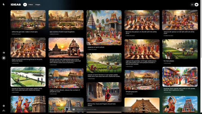 AI generated images that depict the essence of Tamil culture.