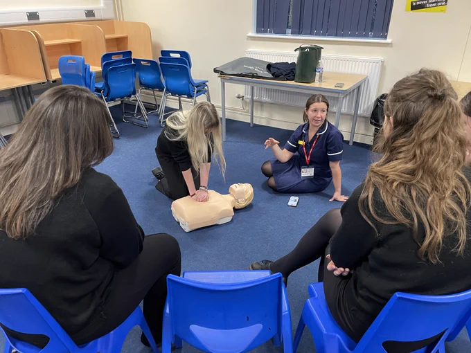 Lincolnshire Heart Centre visiting Boston Grammar School for the CPR training. 