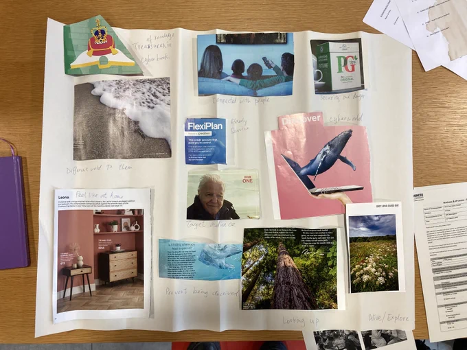 One of the mood boards created by one of the business start up groups. 
