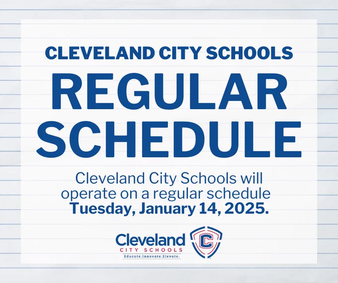 🌟We are excited to welcome students back to school on a regular schedule tomorrow, Tuesday, January 14. We look forward to a great day of learning! 📚✏️
