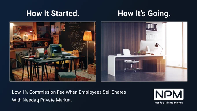 Low 1% Commission Fee When Employees Sell Shares with Nasdaq Private Market