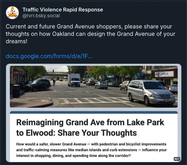 Reimagining Grand Ave from Lake Park to Elwood: Share Your Thoughts

How would a safer, slower Grand Avenue — with pedestrian and bicyclist improvements and traffic-calming measures like median islands and curb extensions — influence your interest in shopping, dining, and spending time along the corridor?