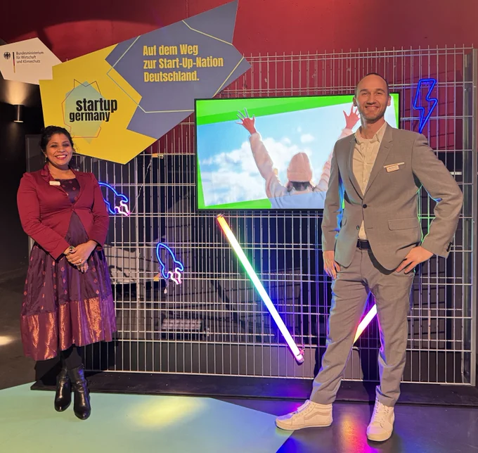 Dr. Gopika Suresh and Alexander Epp, both Co-Founders of Marble Imaging, at the de:hub award in Karlsruhe