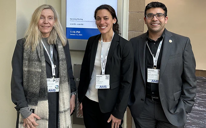 SPS | CPAESS Director Hanne Mauriello with CPAESS scientist Rebekah Stein and former NOAA Climate and Global Change postdoc Abhishek Chattterjee prepping for the 3rd Decadal US Carbon Cycle Science Report. #NOAAcgc @NASA