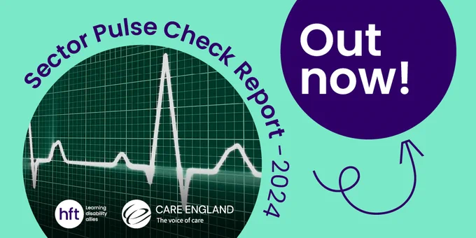 A graphic with a turquoise background. There's an image of a digital pulse and the text reads "Sector Pulse Check Report 2024. Out now!"
