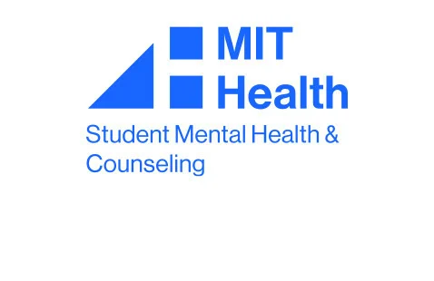 MIT Health logo featuring blue geometric shapes and text reading 'MIT Health Student Mental Health & Counseling' in blue font.