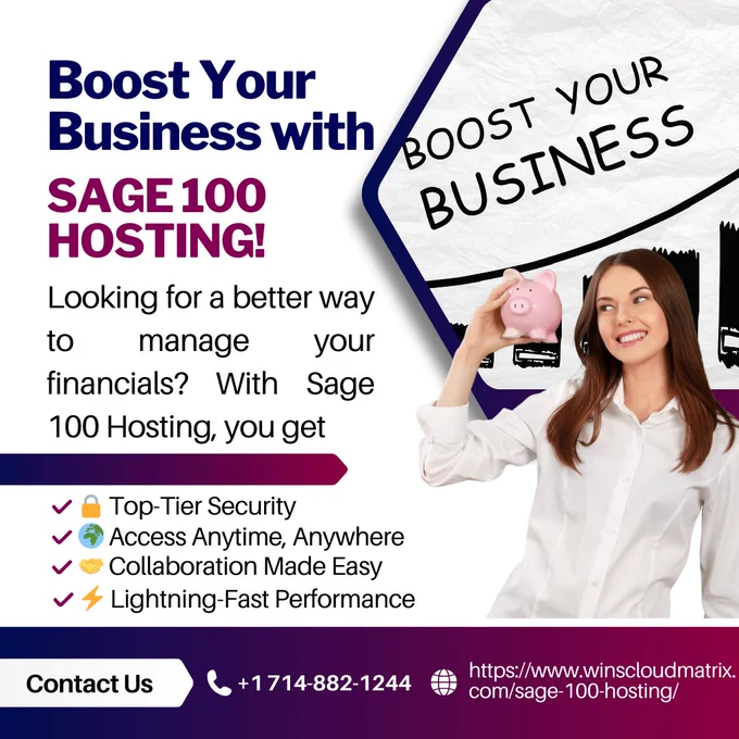 Boost Your Business with Sage 100 Hosting!
With Sage 100 Hosting, you get:
🔒 Top-Tier Security
🌍 Access Anytime, Anywhere
🤝 Collaboration Made Easy
⚡ Lightning-Fast Performance
📞 Get in touch with us to learn more about Sage 100 Hosting https://www.winscloudmatrix.com/sage-100-hosting/.