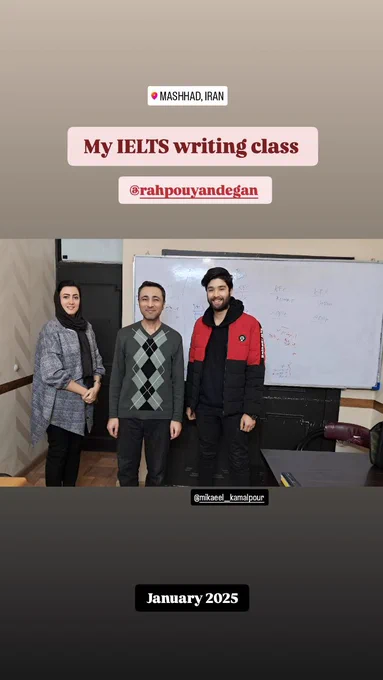 My IELTS writing class RahPouyandegan | راهپویندگان 





IELTS Writing





Mashhad, Iran



RahPouyandegan | راهپویندگان











#IELTS #IELTSwriting #Writing #AliTavakoli #ParagraphWriting #AliTavakoliEnglishTeacher #AliTavakoliIELTSinstructor #Task1 #Task2 #Grapgh #Essay





#آیلتس #رایتینگ_آیلتس #رایتینگ #علی_توکلی