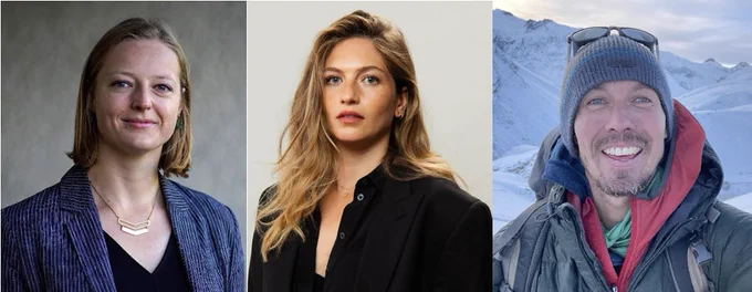 A montage made up of three photographs showing, from left, St John's College award-winners Emma Houiellebecq, Emily Kassie and Alex Vail.