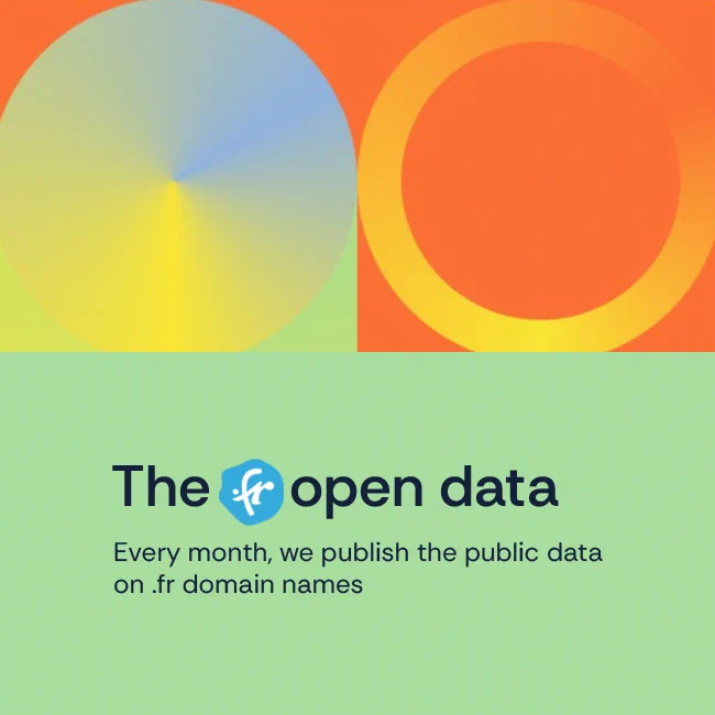 The .fr open data. Every month, we publish the public data on .fr domain names.
