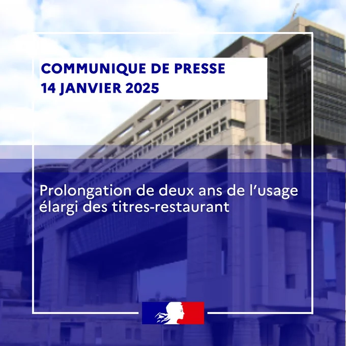 COMMUNIQUE DE PRESSE 
14 janvier 2025

Prolongation de deux ans de l’usage élargi des titres-restaurant